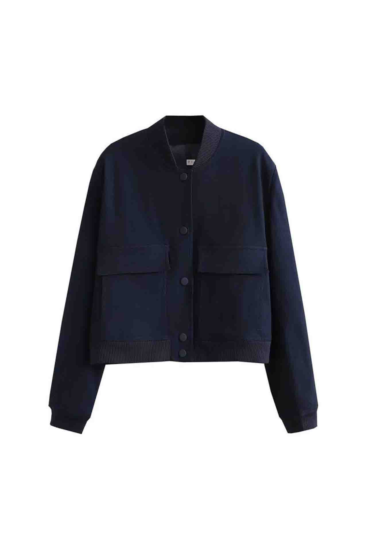 Nicole | Plain jacket with pockets and stand-up collar