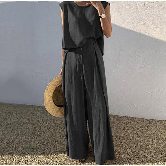 Danielle® | Loose Sleeveless Top And Wide-Legged Pants