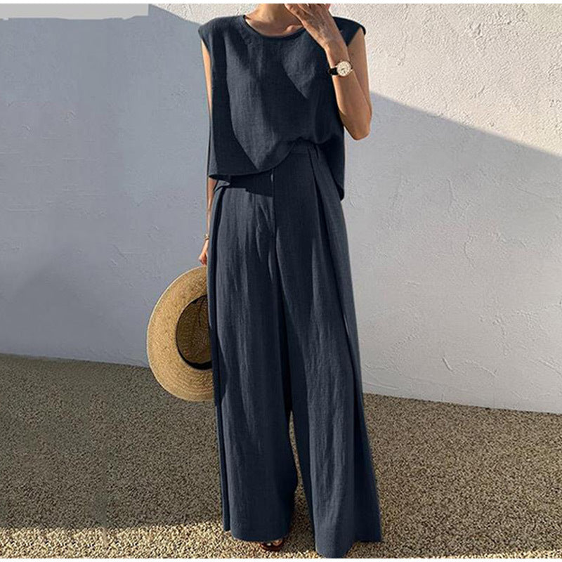 Danielle® | Loose Sleeveless Top And Wide-Legged Pants