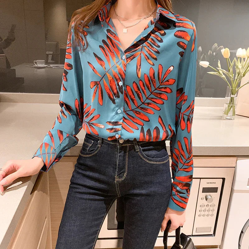 Kitty® | Blouse Met Bladprint