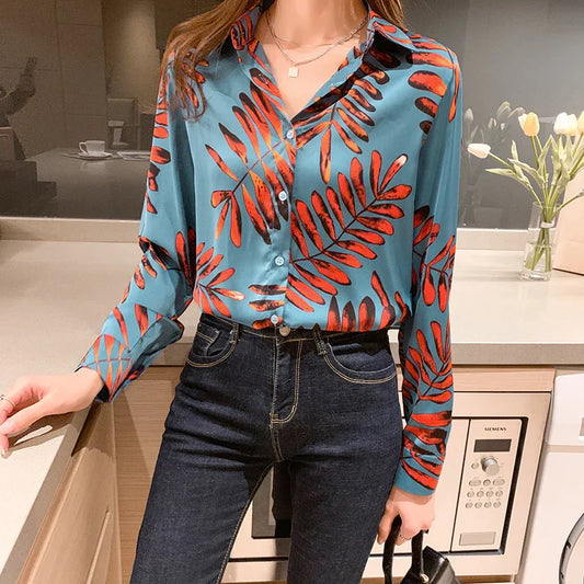 Kitty® | Blouse Met Bladprint