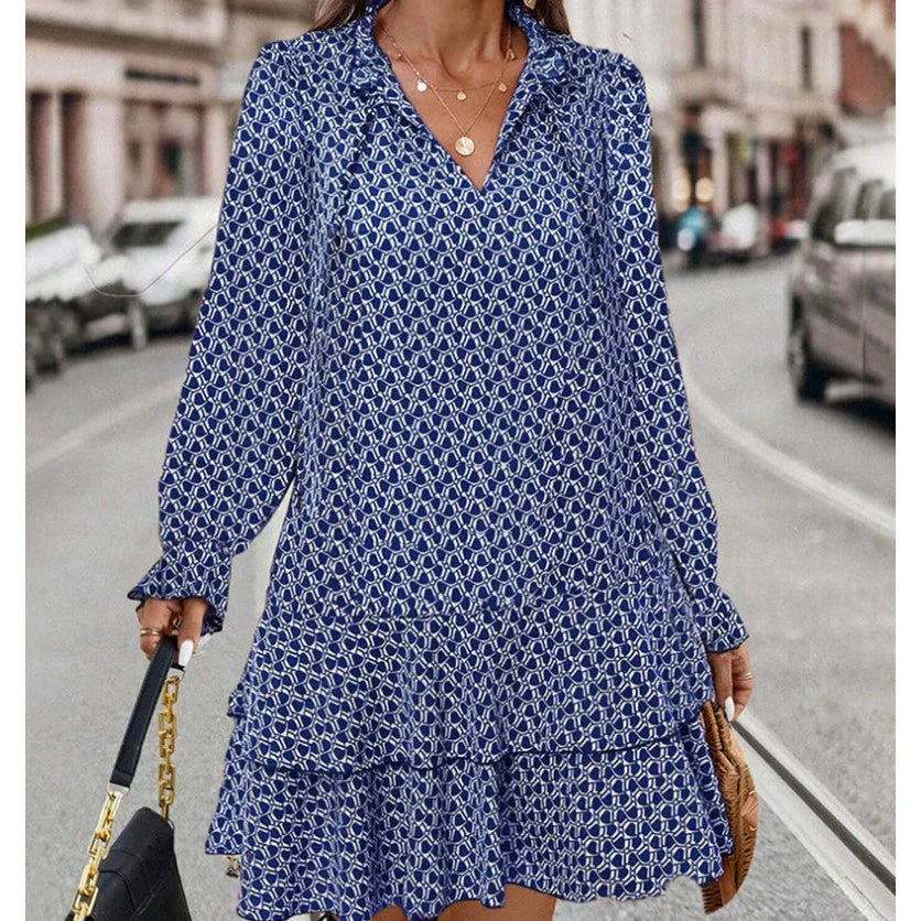 Violeta® | Women's long-sleeved V-neck dress