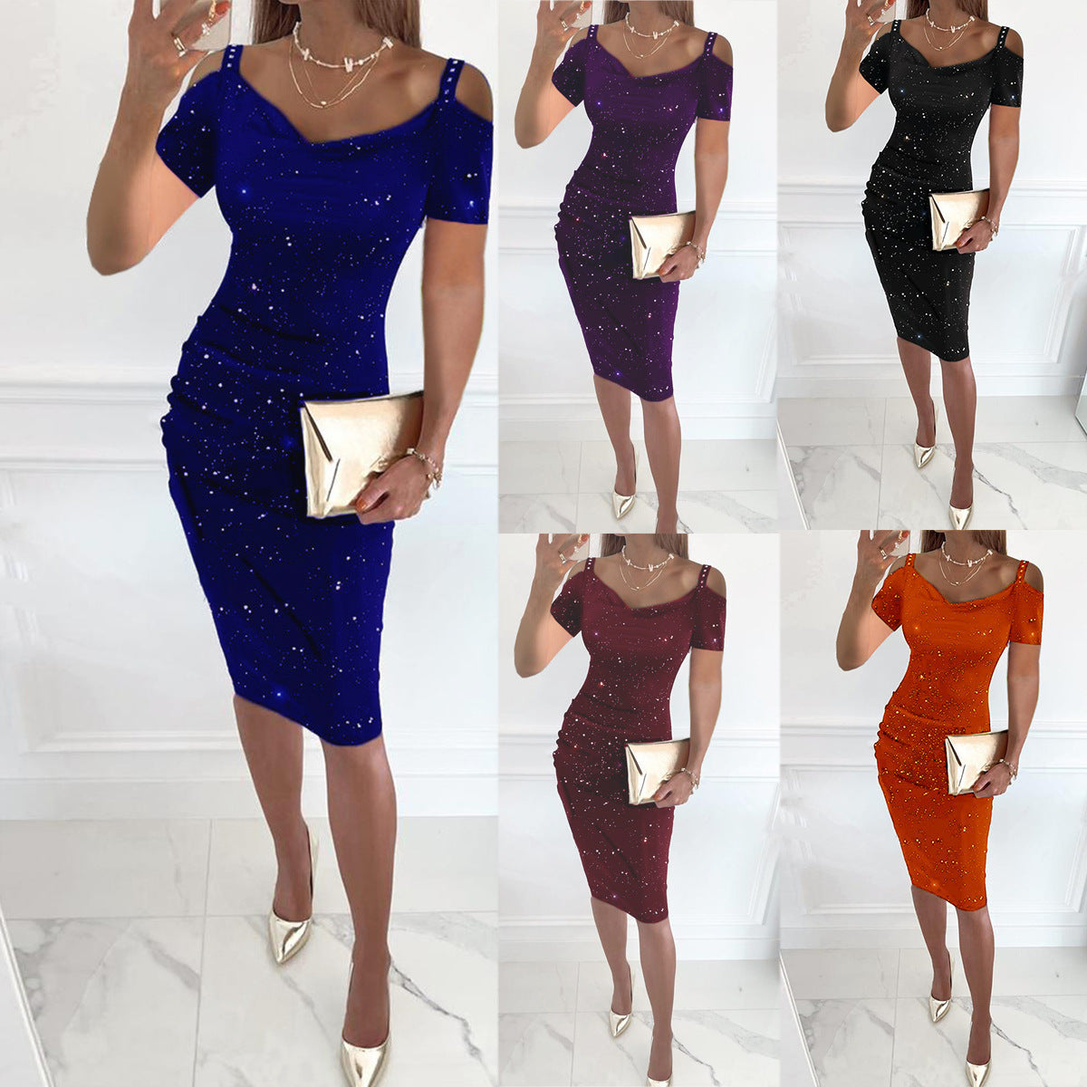 Paloma® | Women'S Bodycon Evening Dress With Rhinestone Accents