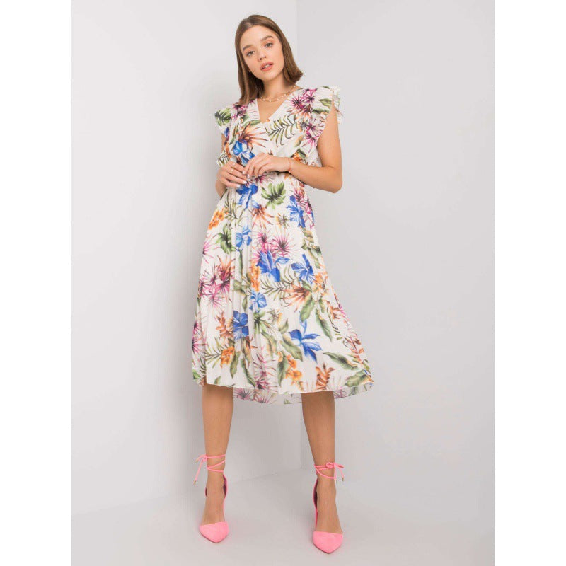 Eugenia® | Women'S Floral Ruffle Midi Dress