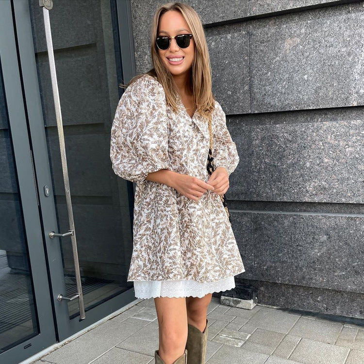 Mariola® | Women'S Blouse Dress With Floral Pattern And Puff Sleeves