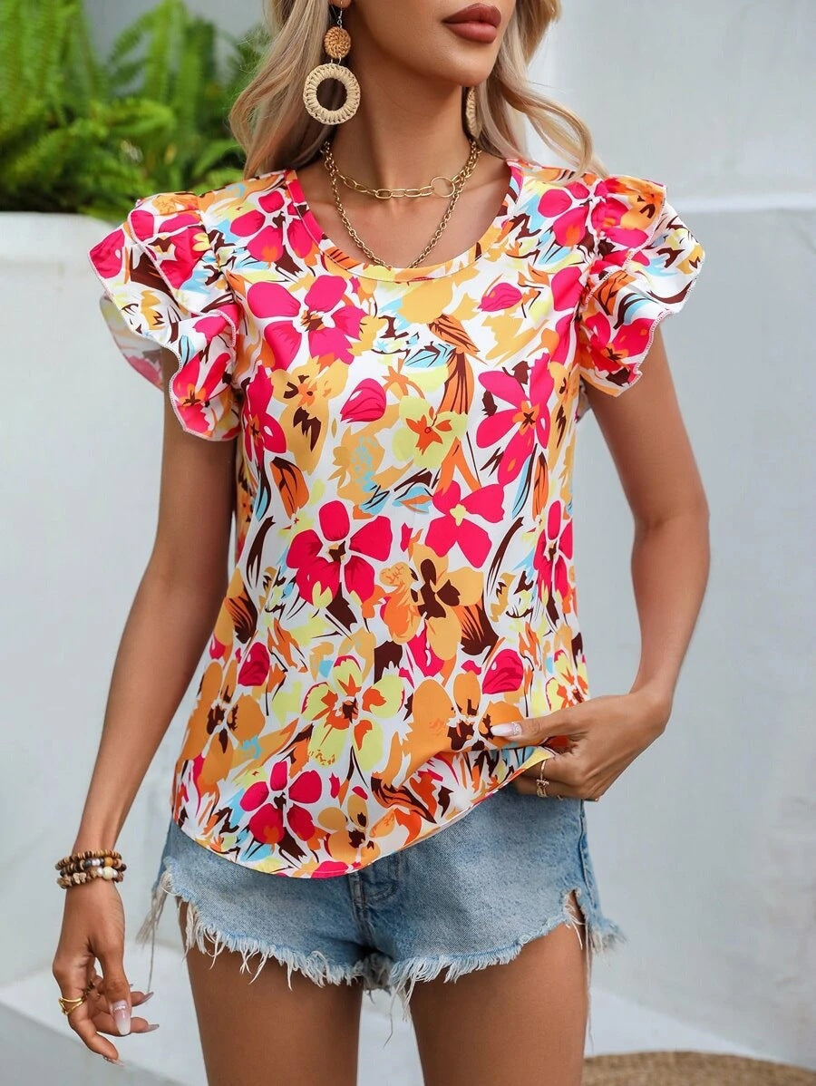 Josefina® | Women'S Floral Top With Puff Sleeves
