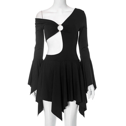 Viviana® | Women'S Asymmetric Dress With Innovative Cut-Out And Wide Flared Sleeves