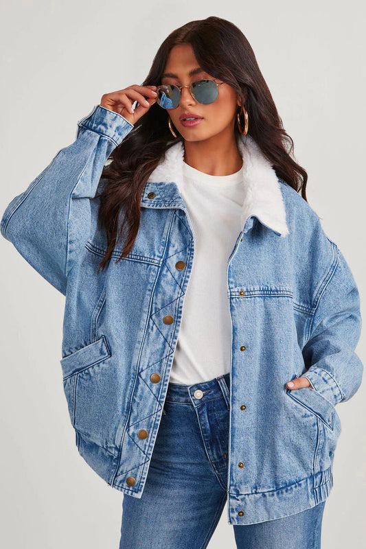 Maribel | Women's denim jacket with fleece collar