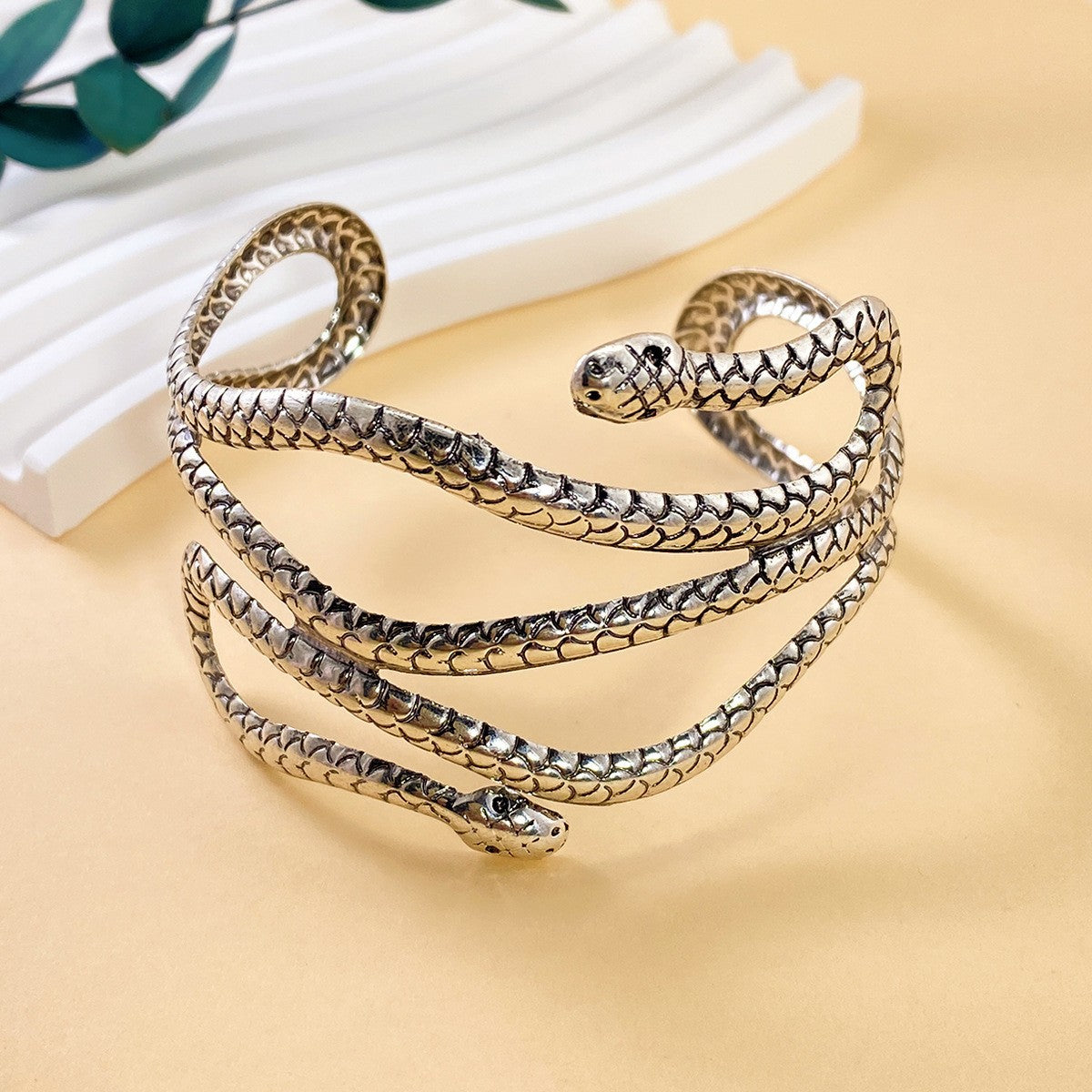 Punk Metal Snake Wrap Bracelet