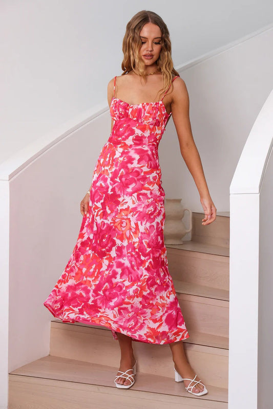 Wanda® | Women'S Floral Maxi Dress With Ruffle Hem