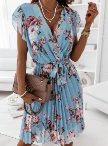 Teodora® | Women'S Floral Dress With Ruffle Hems