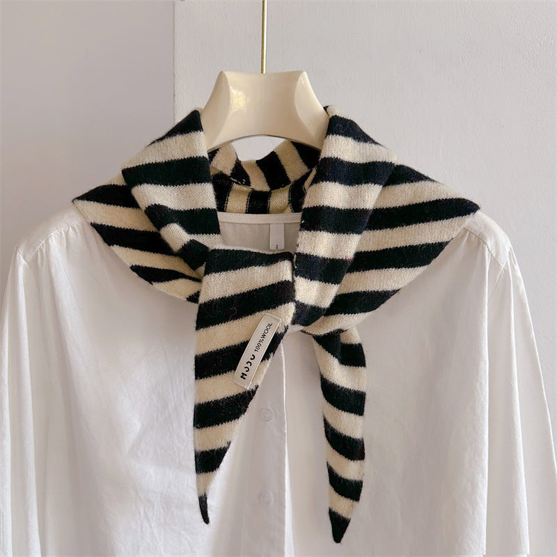 Wool Knitted Stripe Scarf