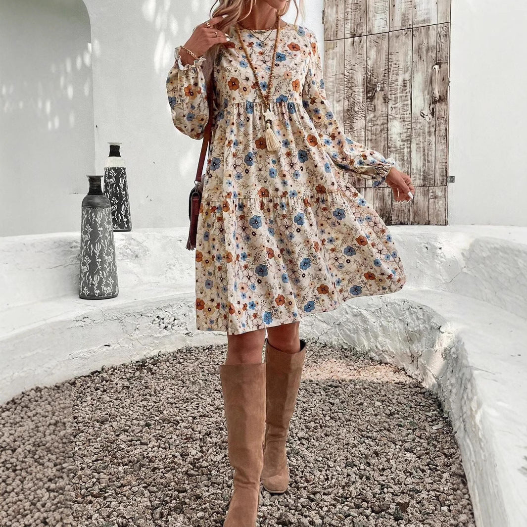 Pilar® | Women'S Floral Dress With Romantic Cut And Long Sleeves