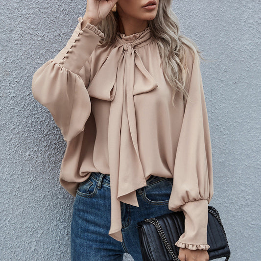 Lourdes® | Women'S Blouse With Playful Bow Collar And Longer Sleeves