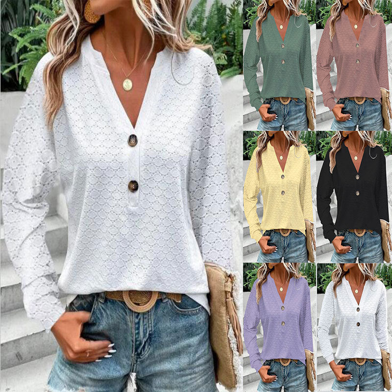 Janeth® | Women'S Blouse With Sophisticated Lace Pattern And Decorative Button Details