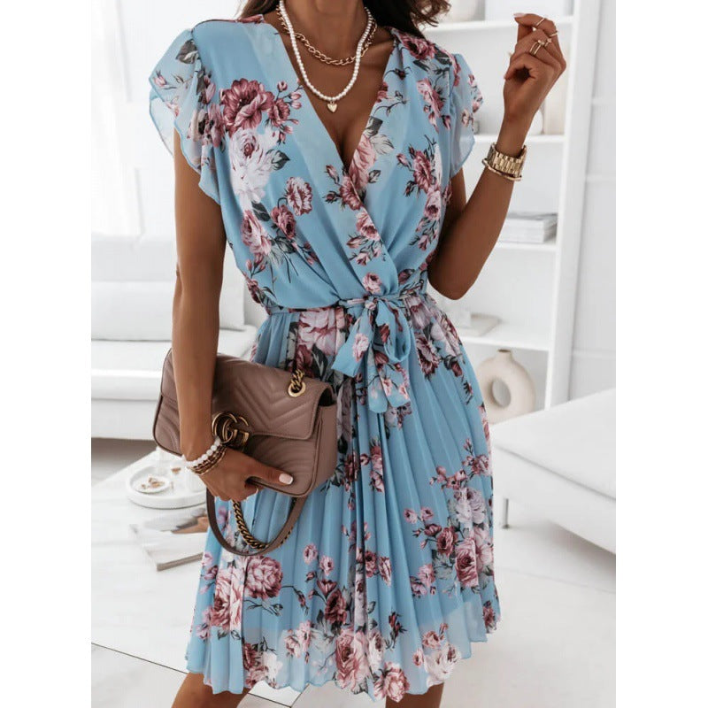 Teodora® | Women'S Floral Dress With Ruffle Hems