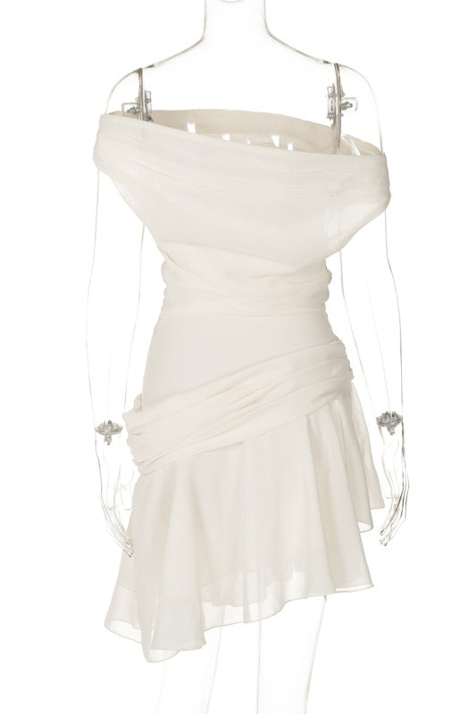 Matilde® | One-Shoulder Chiffon Mini Dress