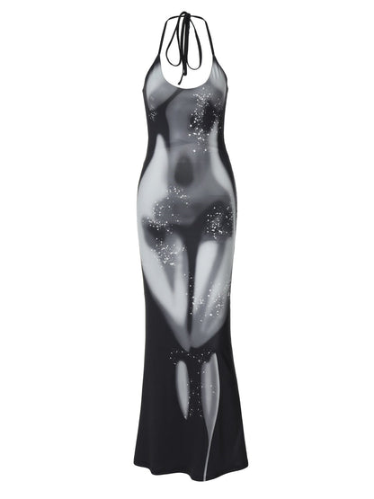 Halter Neck Slim Backless Maxi Dress