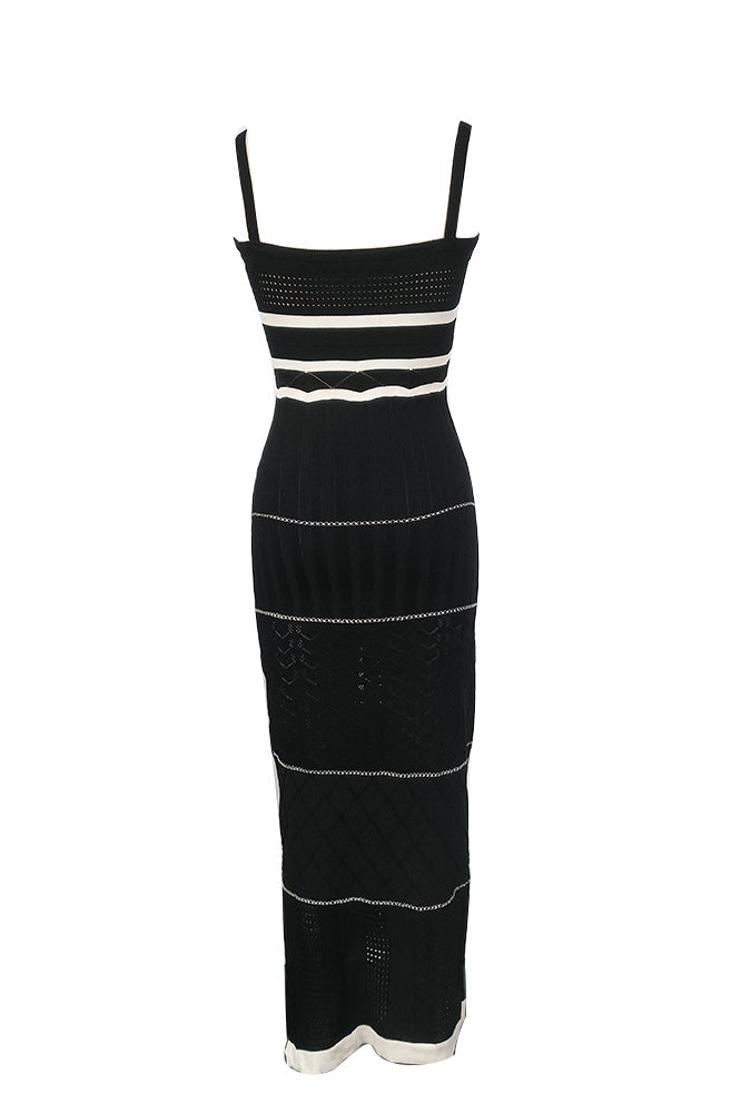 Yadira® | Knitted Maxi Dress With Slit And Cutouts