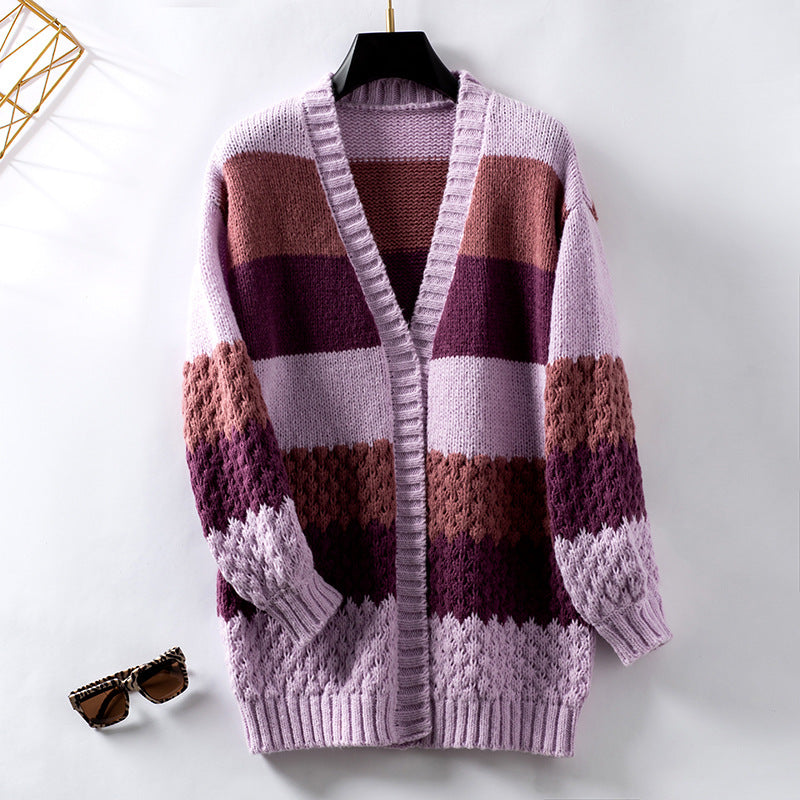 Leila | Striped Cozy Cardigan