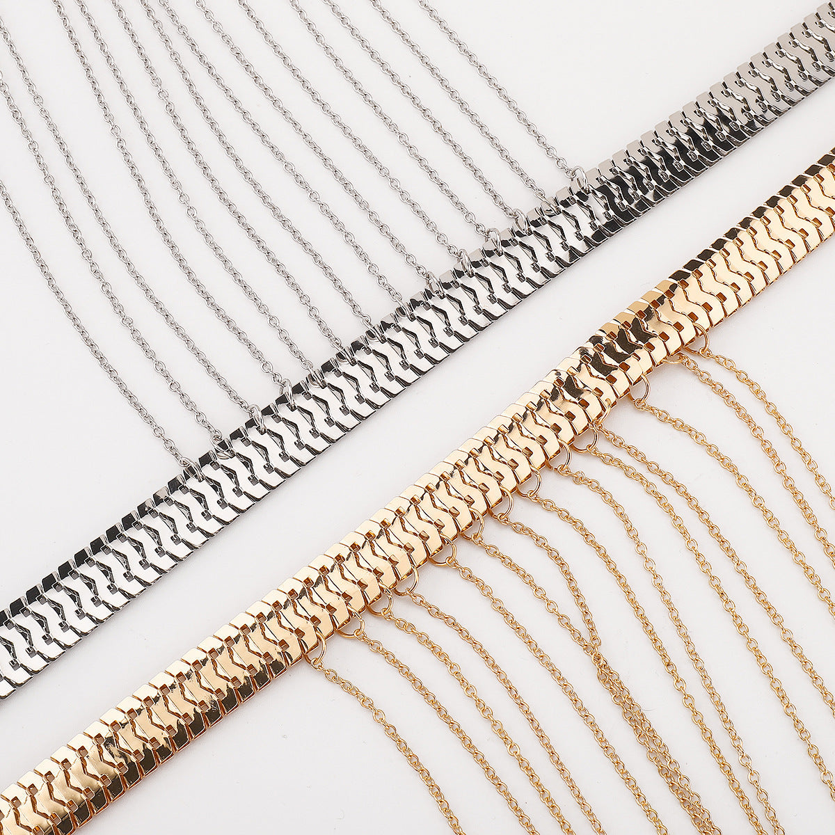 Sexy Multi Layer Metal Tassel Halter Body Chain