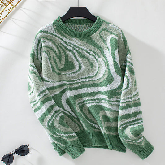 Brenda | Knitted sweater with a wavy geometric pattern