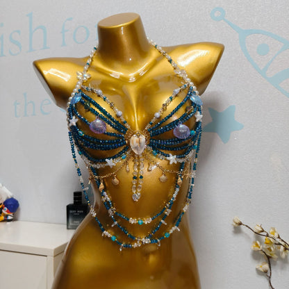 Ocean Style Pearl Beaded Chest Body Chain