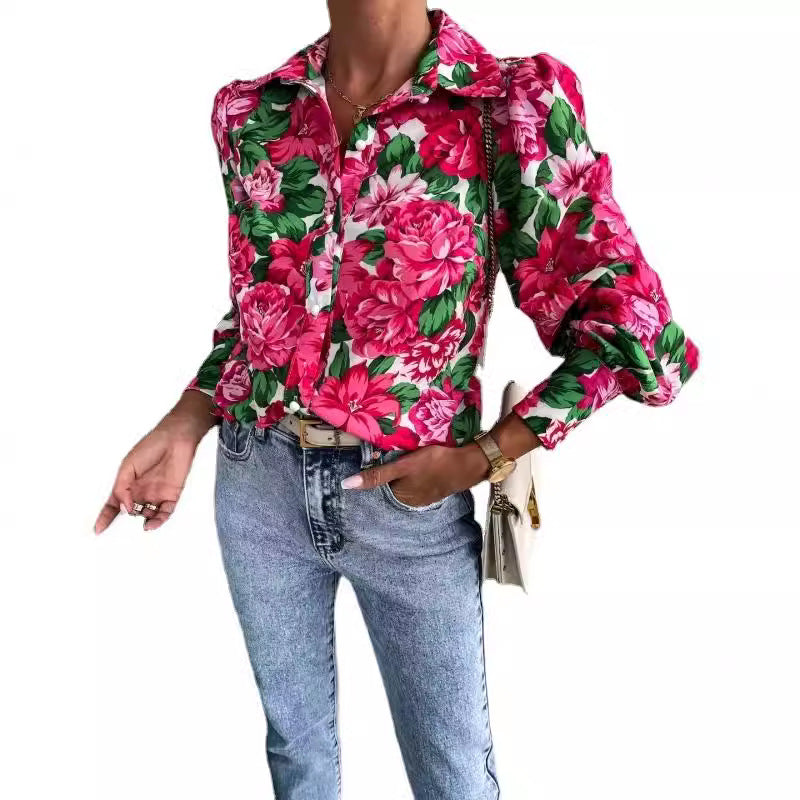 Eugenia® | Women'S Blouse With Floral Design And Voluminous Sleeves