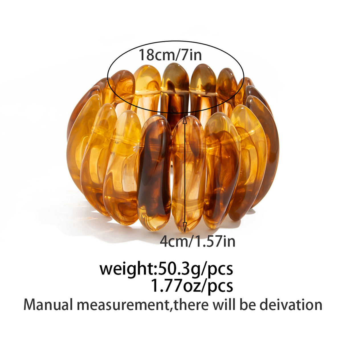 Wide Marble Texture Translucent Bracelet