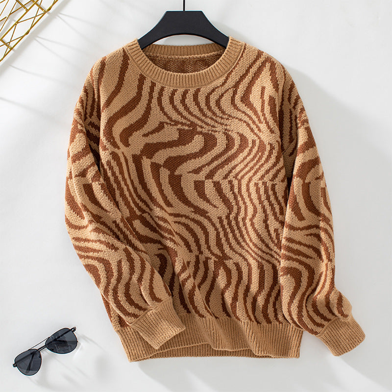 Ivanna | Jumper with a wave pattern and a crew neck
