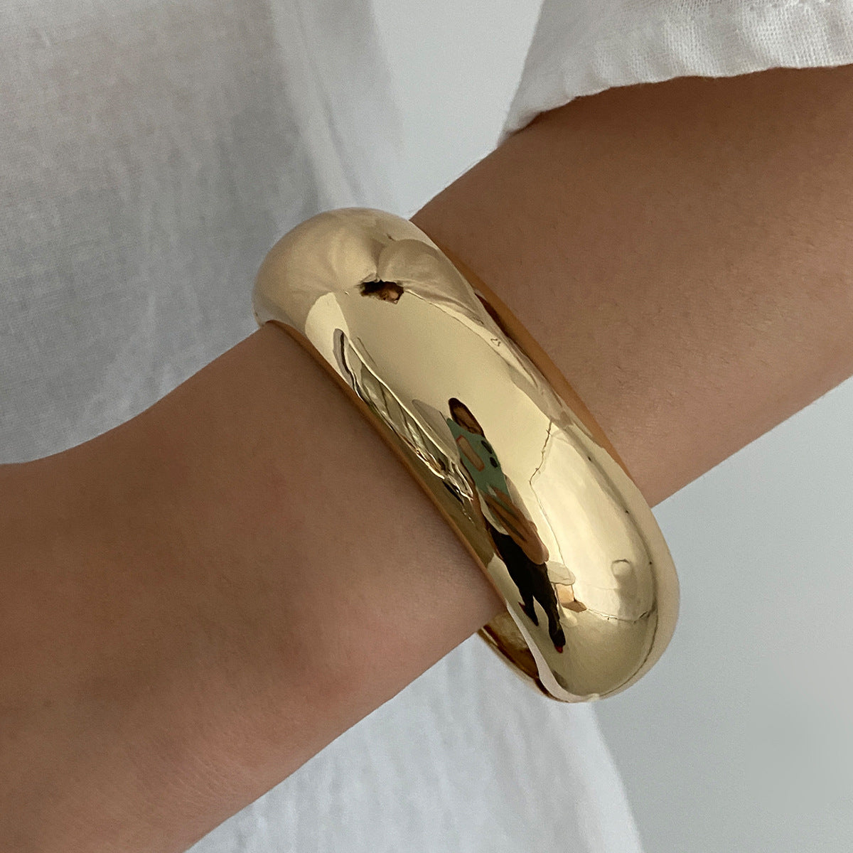 Smooth Wide Gold Foil Tie Dye Bracelet