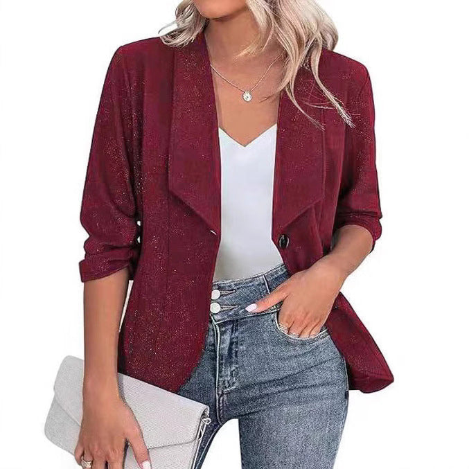 Irene® | Women'S Blazer Jacket With Glitter Accents And Figure-Shaping Cut