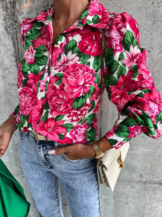 Eugenia® | Women'S Blouse With Floral Design And Voluminous Sleeves