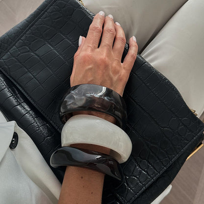 Tie Dye Acrylic Wide Curved Vintage Bracelet