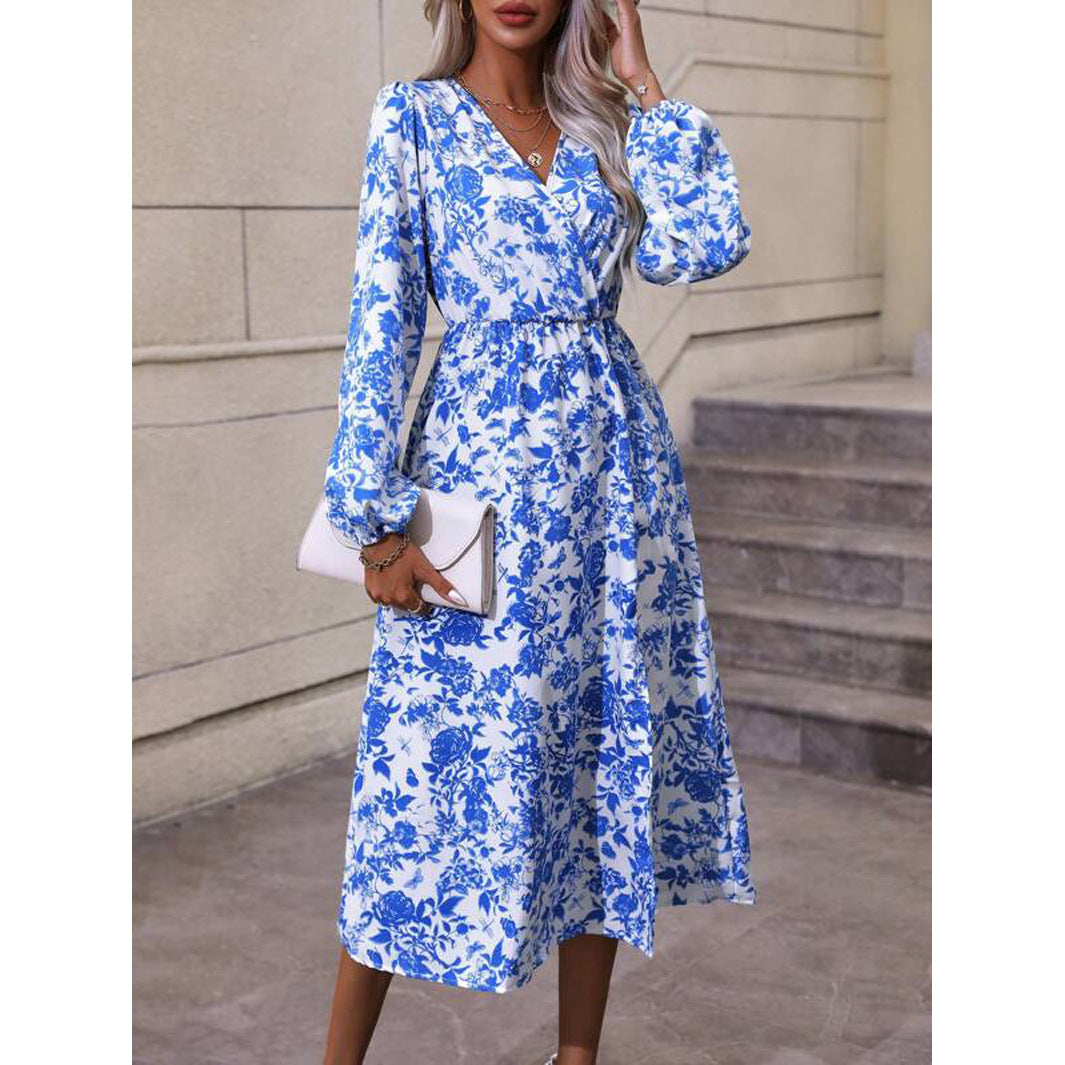 Yvonne® | Women'S Floral Design Maxi Dress With V-Neck And Waist