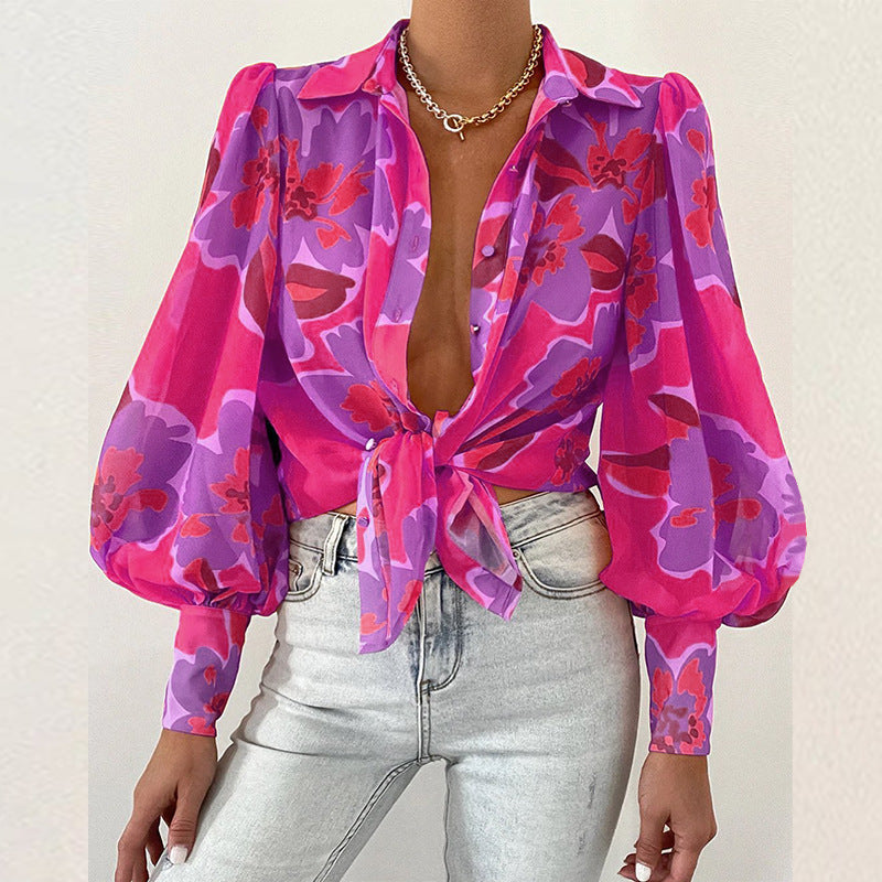 Jacqueline® | Women'S Blouse With Sophisticated Tie Closure And Puff Sleeves