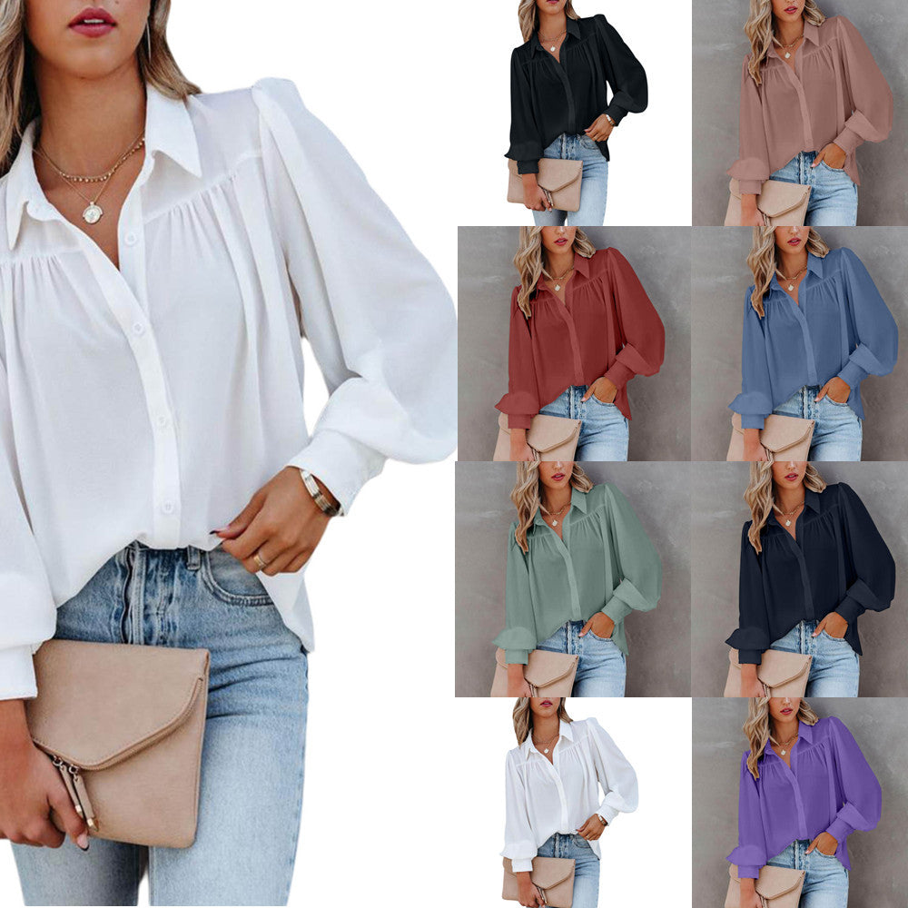 Iliana® | Women'S Blouse With Modern Puff Sleeves And Fine Button Details
