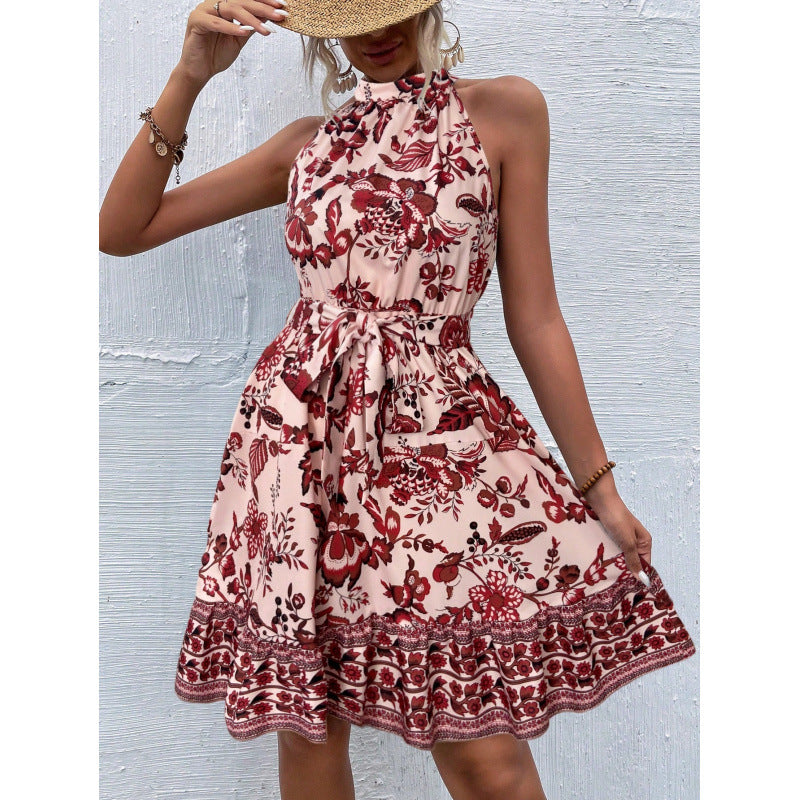 Paula® | Women'S Floral Halter-Back Mini Dress
