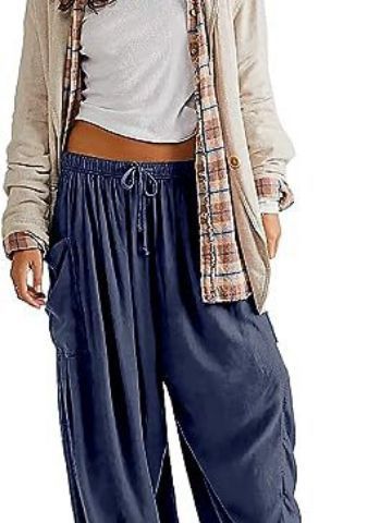 Silvia® | Women'S Comfortable Wide Trousers With Practical Side Pockets And Elastic Waistband