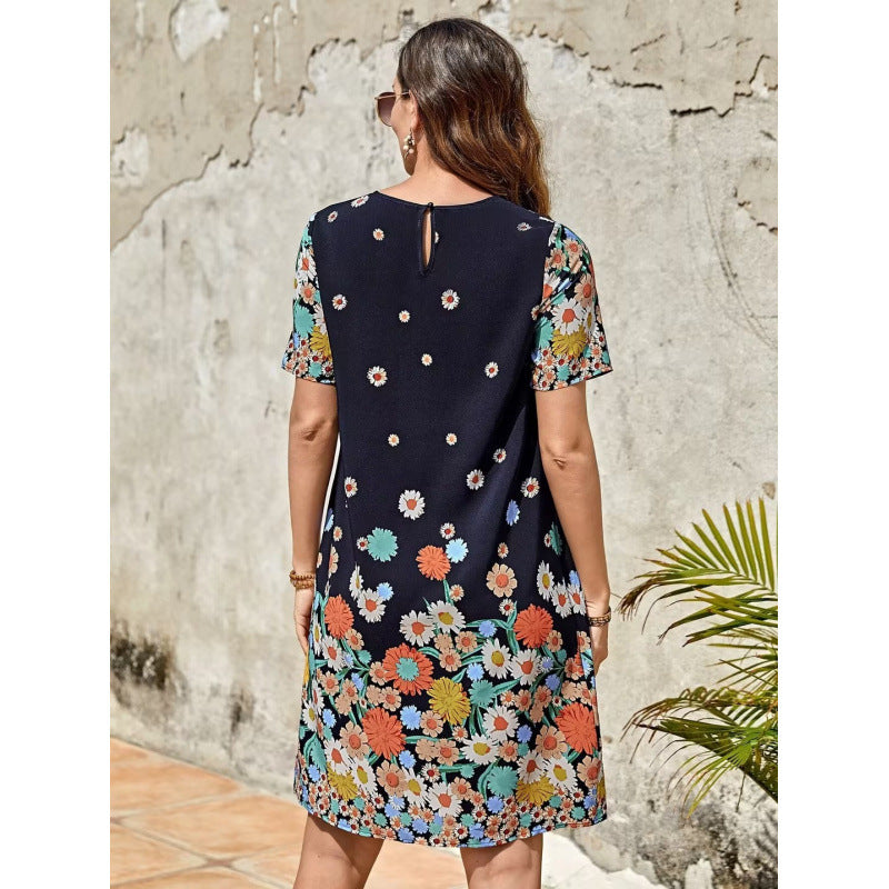 Natalia® | Women'S Flower-Shaped Summer Dress With Charming Short Sleeve Design
