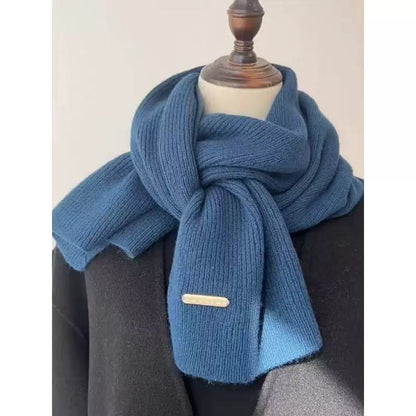 Cozy Ribbed Knit Solid Scarf