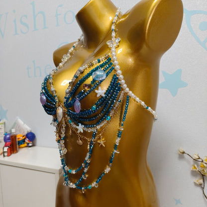 Ocean Style Pearl Beaded Chest Body Chain