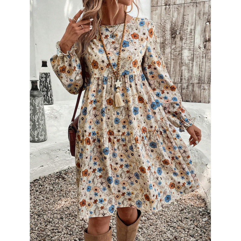 Nélida® | Women'S Floral Print Casual Dress With Ruffle Details