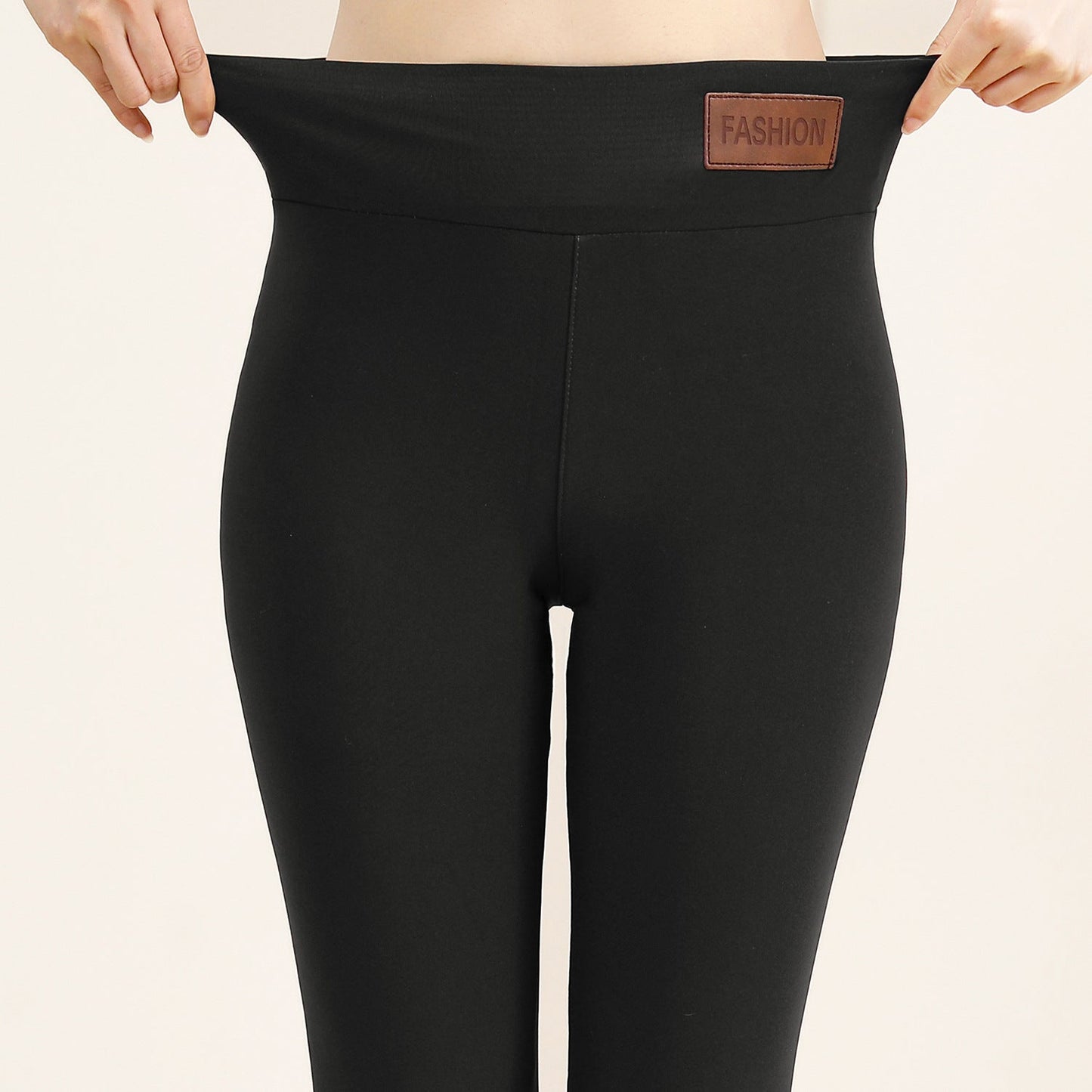 Plus Size Sherpa Fleece Letter Leggings