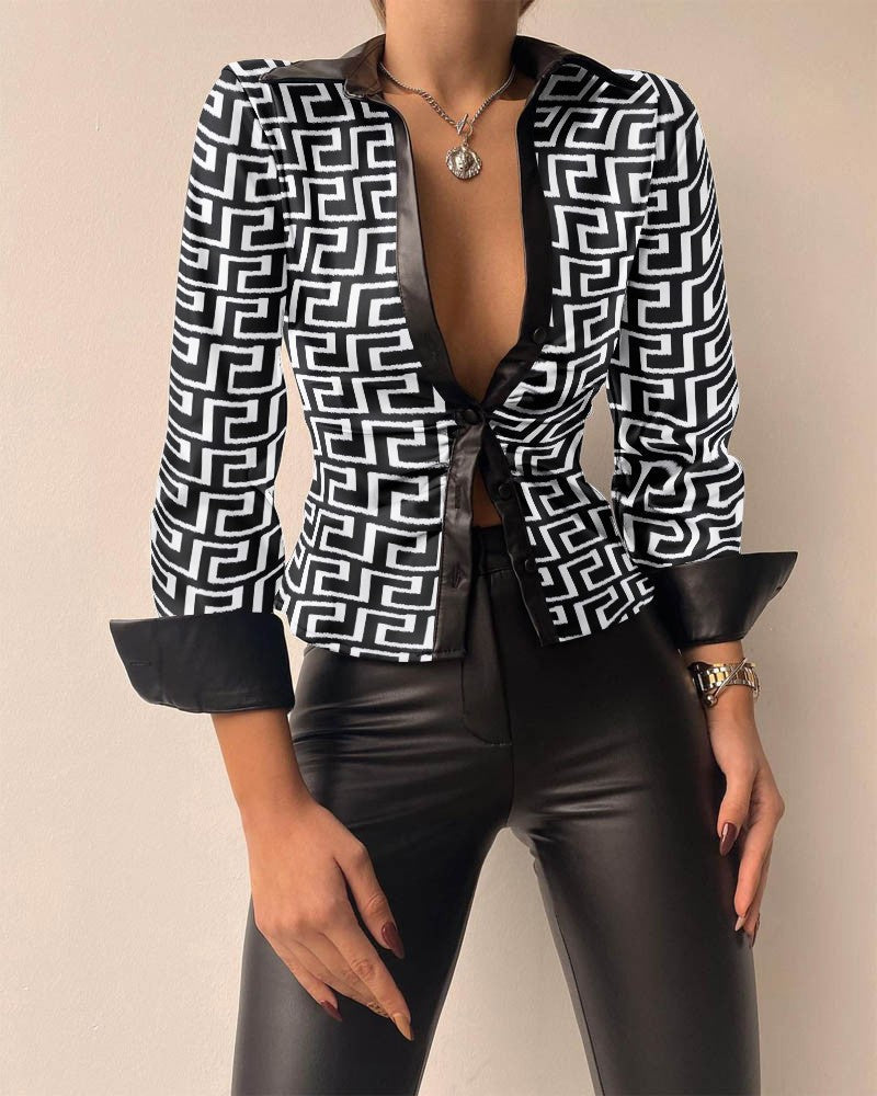 Fabiola® | Women'S Blouse With Floral Chain Pattern And Modern Cut