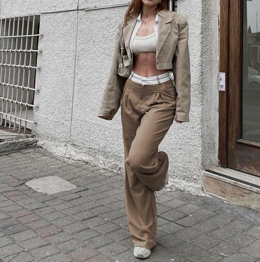 Wendy® | High-Waisted Trousers. Straight, Wide Leg Cut