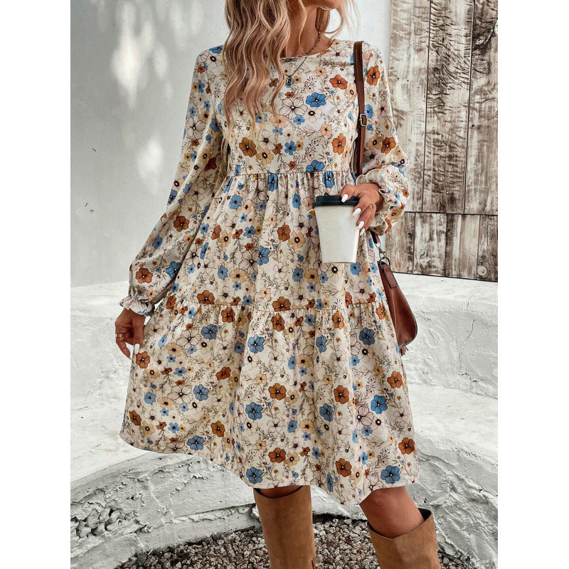 Nélida® | Women'S Floral Print Casual Dress With Ruffle Details