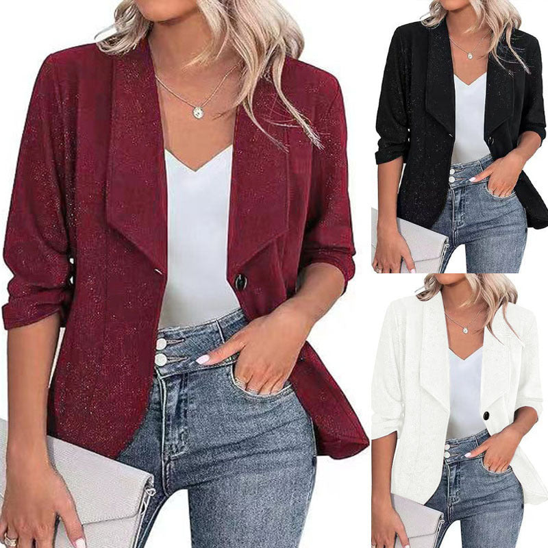 Irene® | Women'S Blazer Jacket With Glitter Accents And Figure-Shaping Cut