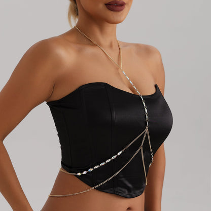 Sexy Metal Cross Thin Chain Body Chain