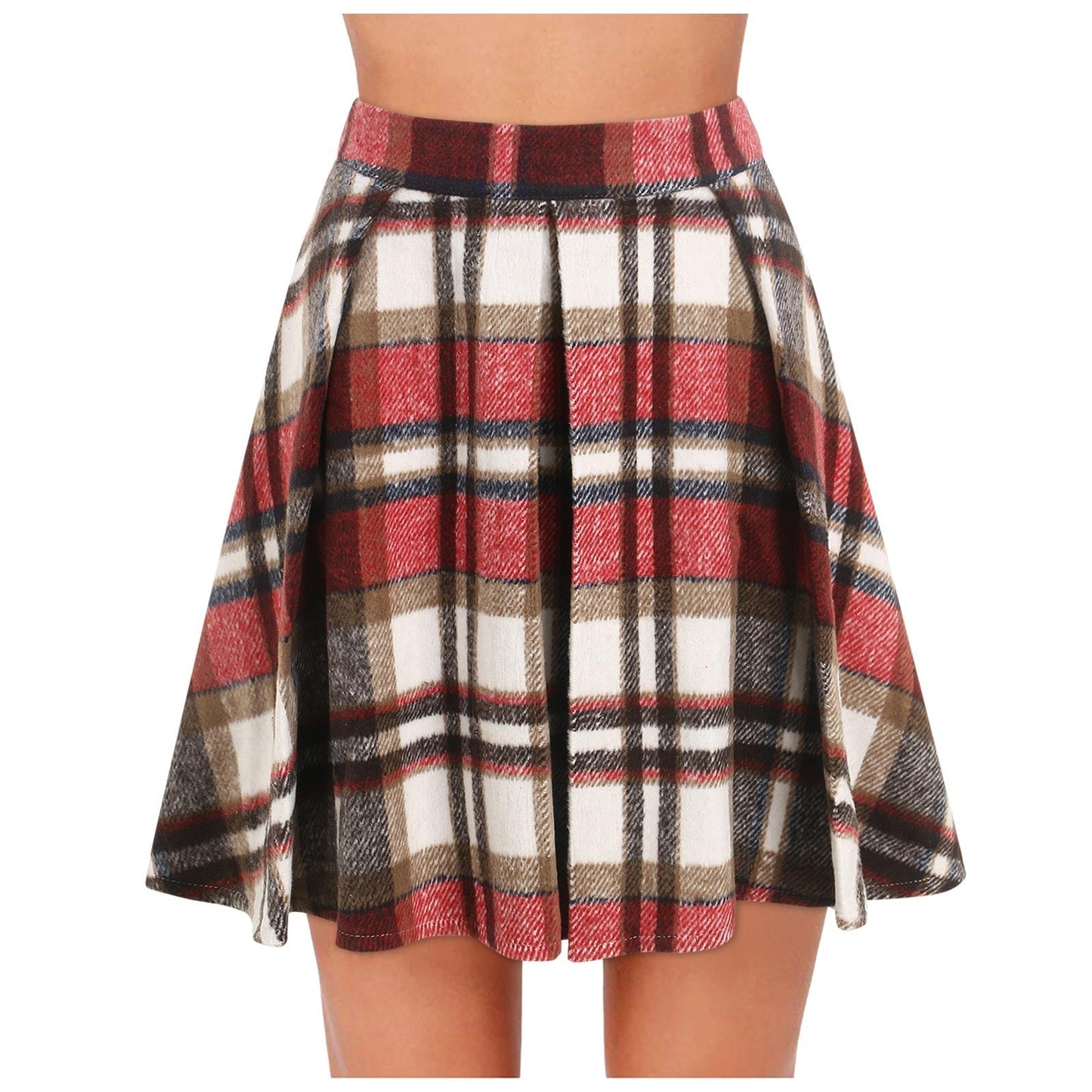 Sara® | Women'S Flared Checked A-Line Skirt